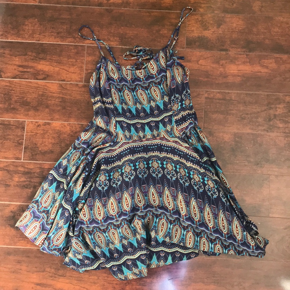 Colorful peacock mini dress